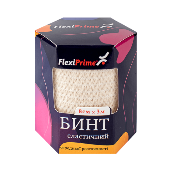 Бинт еластичний FlexiPrime® 8см*3,0м. Середньої розтяжності